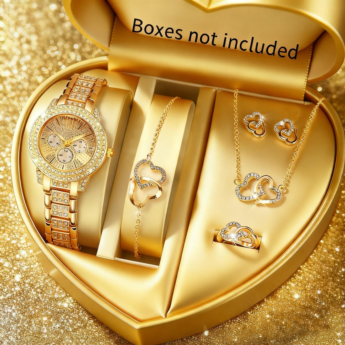 Luxury Watch Packaging Box - 6PCS Set Perhiasan Jam Tangan Wanita