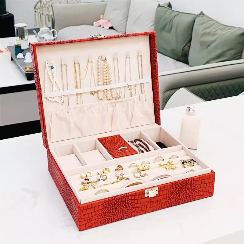 Luxury Watch E Jewellery - Kotak Perhiasan Portabel Kulit Mewah Estetis