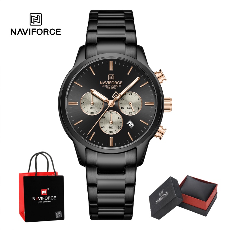 Luxury Watch Men - Jam Tangan Pria NAVIFORCE Quartz Chronograph