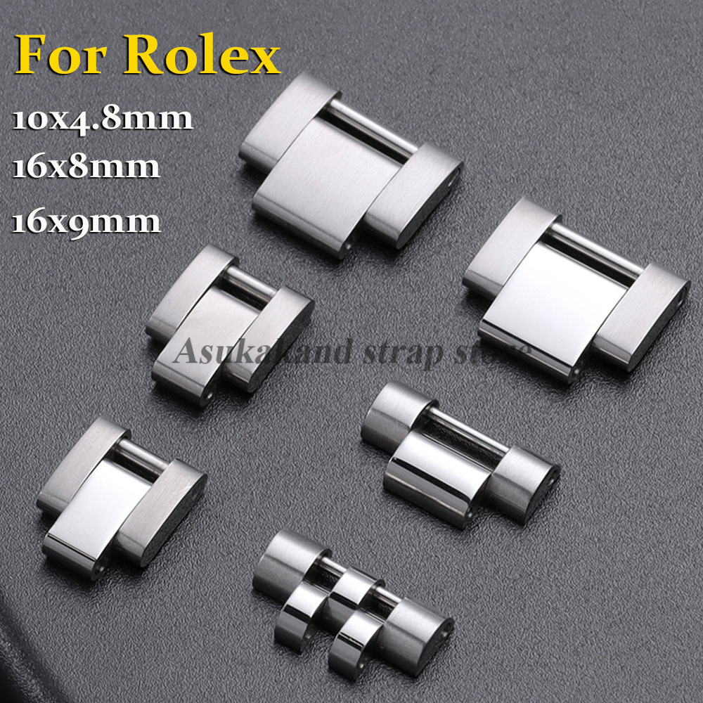 Luxury Watch Black - 16x8mm/16x9mm/10x4.8mm Sambungan Ekstensi Logam untuk Tali