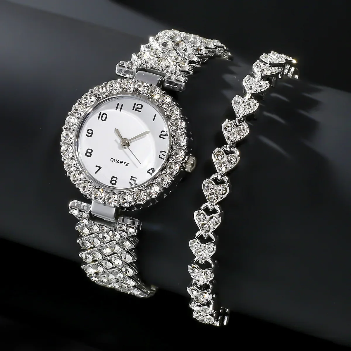 Luxury Watch Female - 1pcs/2pcs Set Jam Tangan Wanita Mewah