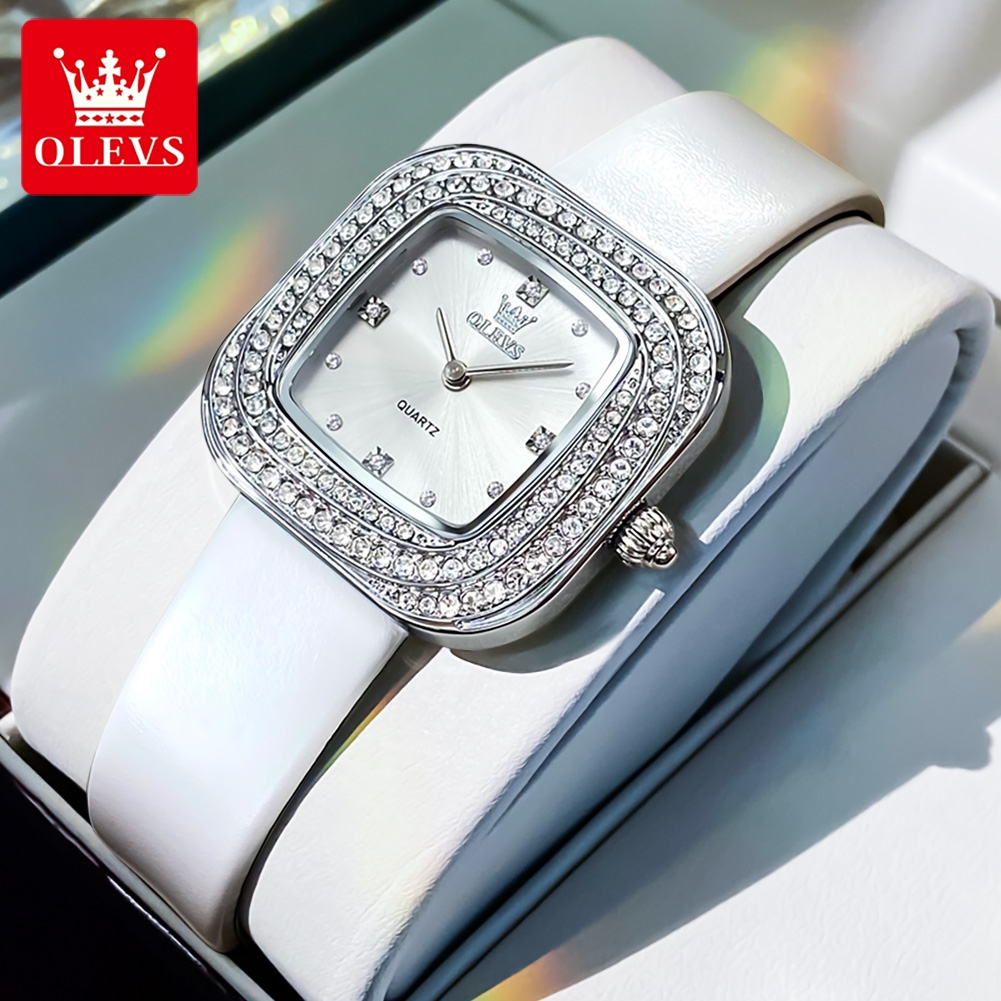 Luxury Watch With Leather Strap - OLEVS 5512 Jam Tangan Kuarsa Wanita