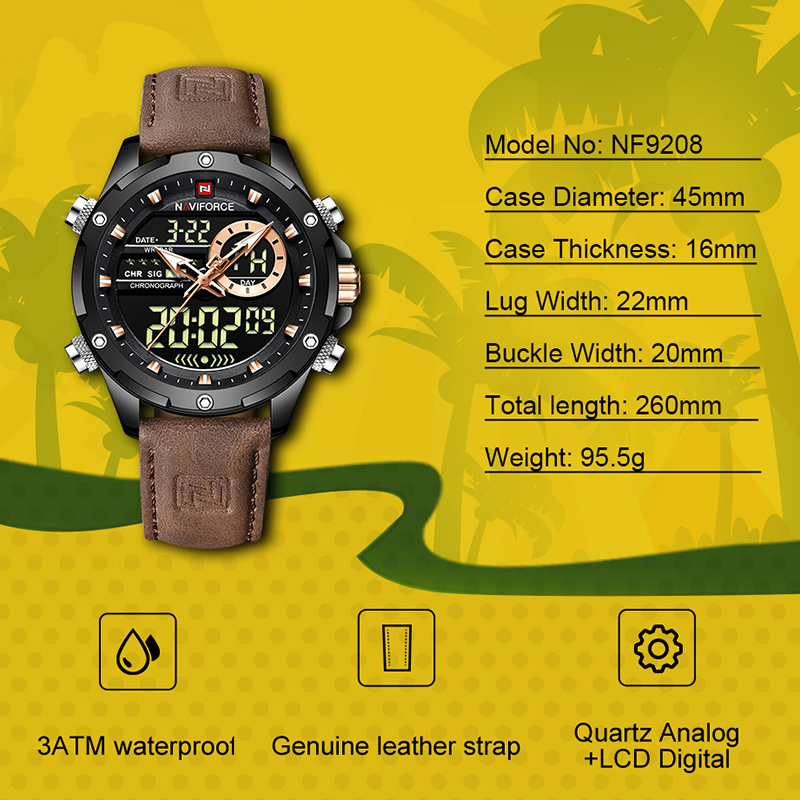 Luxury Watch Holder For Men - Jam Tangan Pria NAVIFORCE Baru Jam