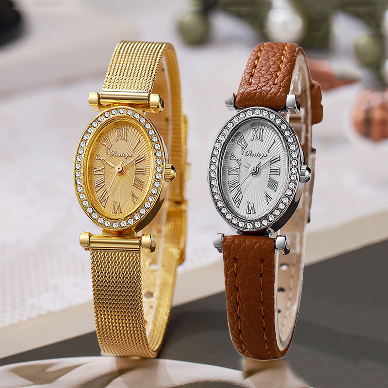 Luxury Watch With Leather Strap - Jam Tangan Mewah Wanita Fashion Dial