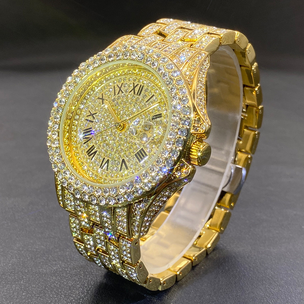 Luxury Watch Black - Jam Tangan Pria Besar Warna Emas