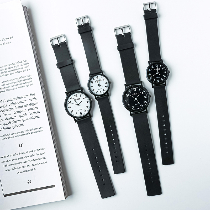 Luxury Watch With Leather Strap - Jam Tangan Hitam Sederhana Jam Tangan