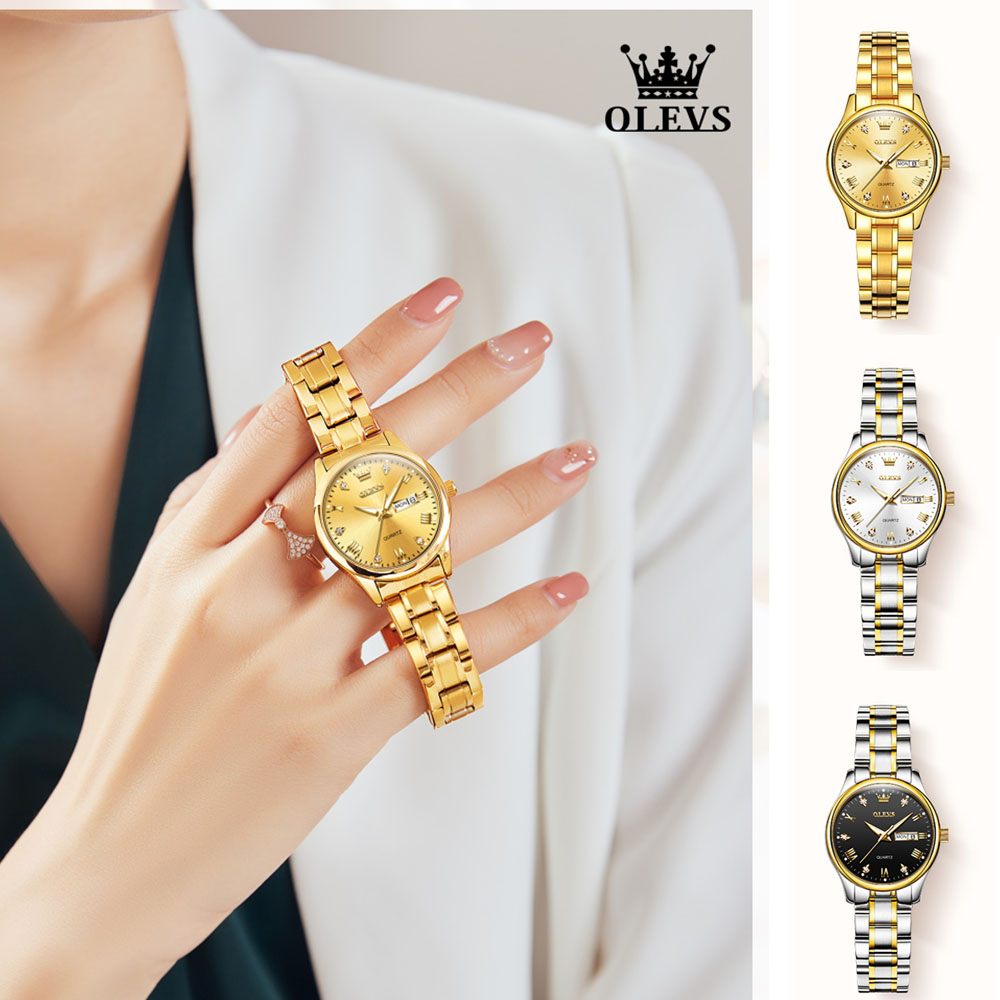 OLEVS jam tangan wanita merek  - Luxury Watch With Leather Strap ulasan dan harga