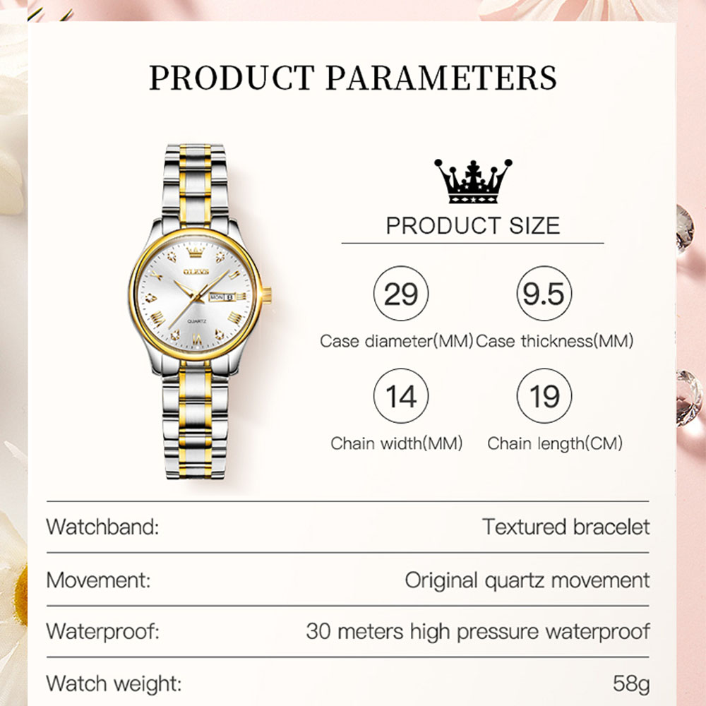 OLEVS jam tangan wanita merek  - Luxury Watch With Leather Strap ulasan dan harga