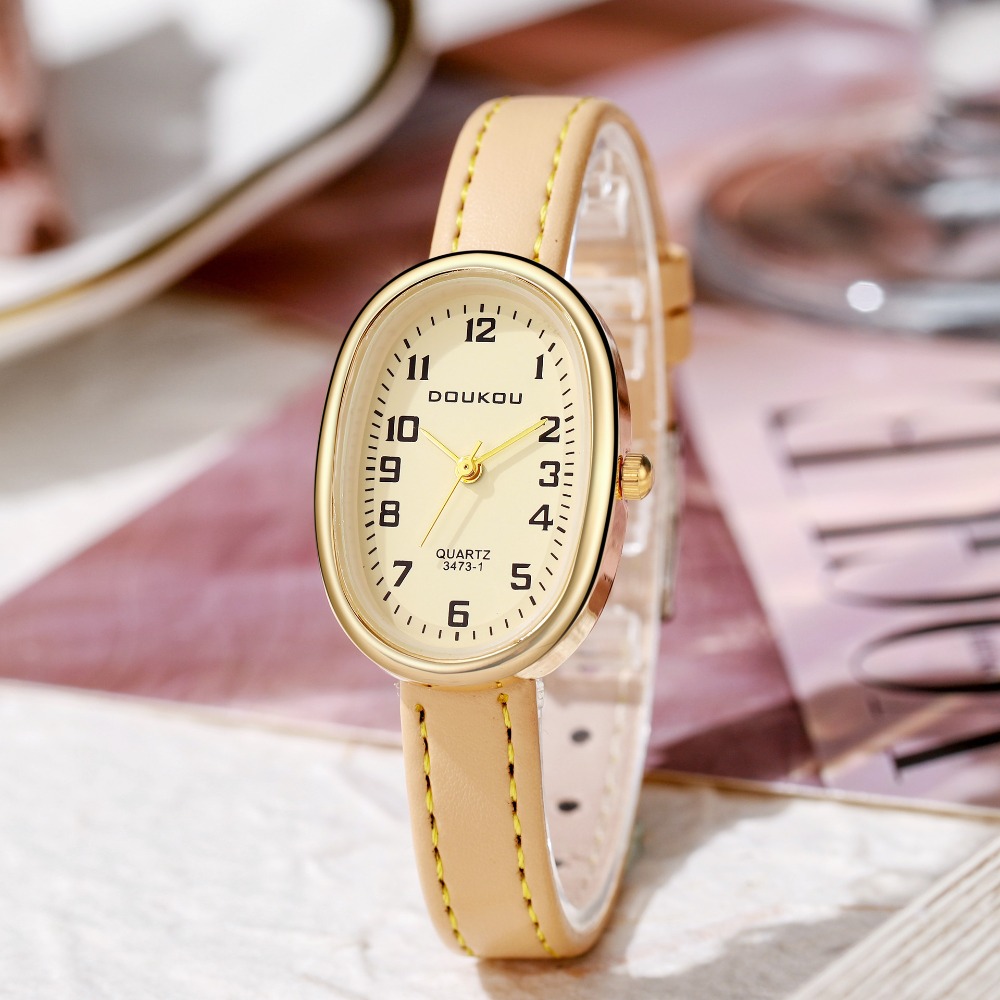 Jam Tangan Wanita Dial Oval Me - Luxury Watch With Leather Strap ulasan dan harga