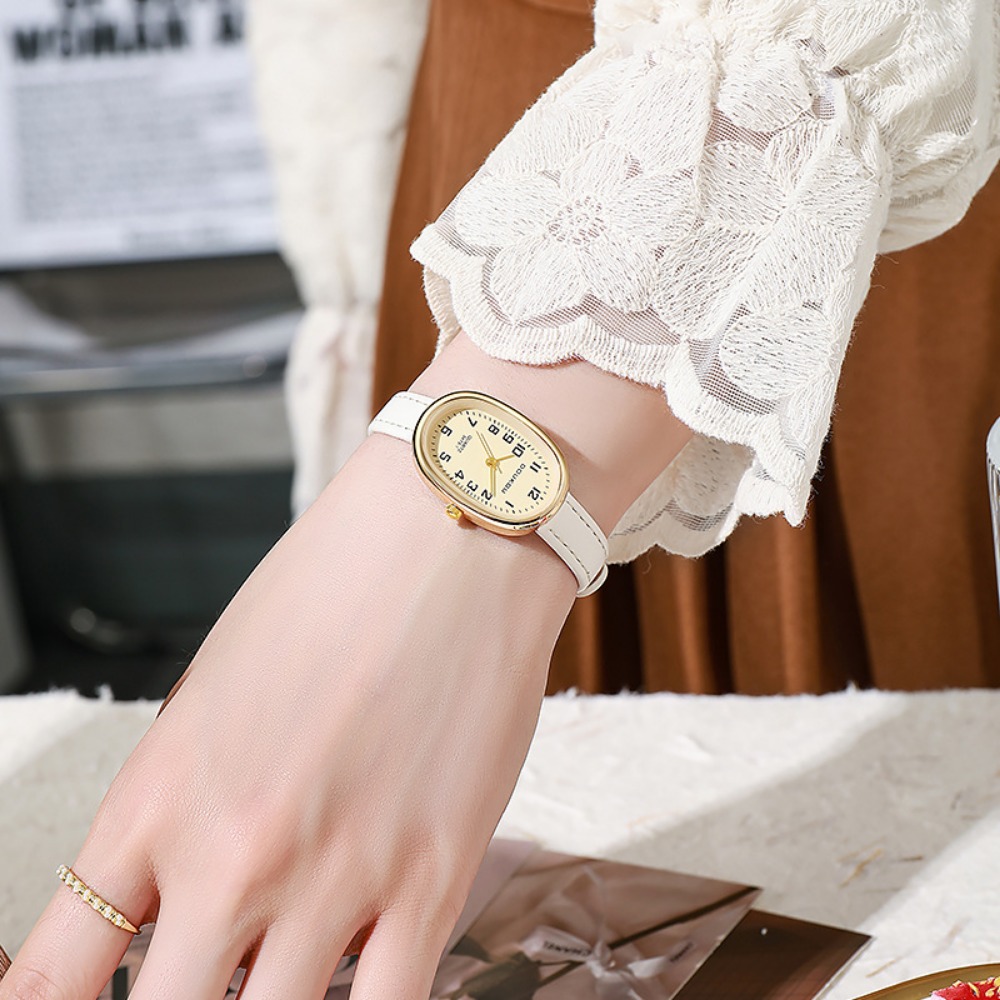 Jam Tangan Wanita Dial Oval Me - Luxury Watch With Leather Strap ulasan dan harga