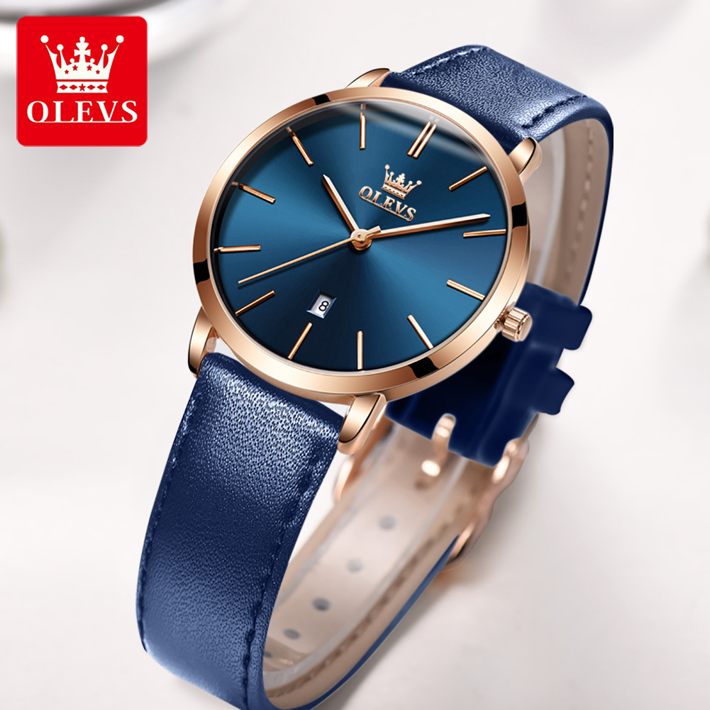 OLEVS jam tangan wanita, arloj - Luxury Watch With Leather Strap ulasan dan harga