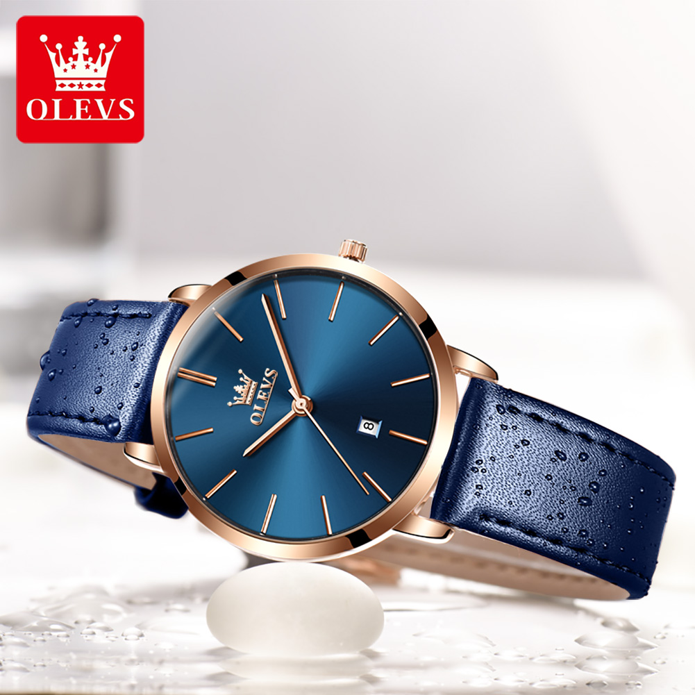 OLEVS jam tangan wanita, arloj - Luxury Watch With Leather Strap ulasan dan harga