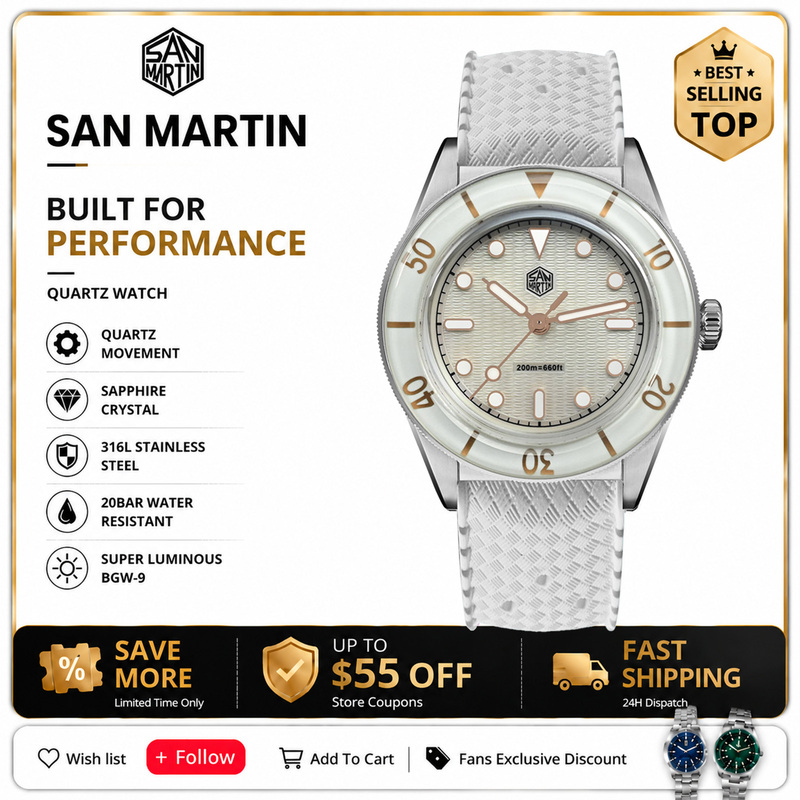 Jam Tangan Wanita San Martin 3 - Sapphire Crystal Display ulasan dan harga