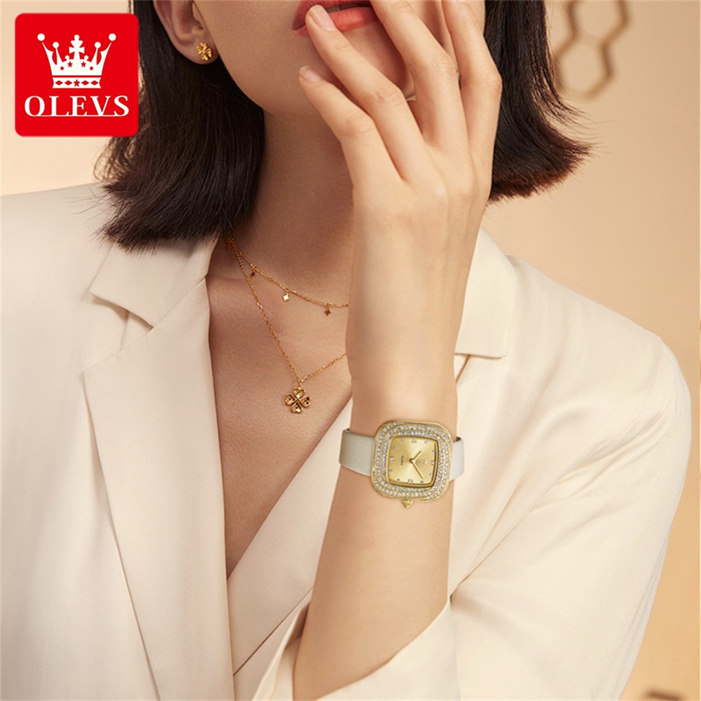 Jam Tangan Wanita OLEVS Fashio - Luxury Watch With Leather Strap ulasan dan harga