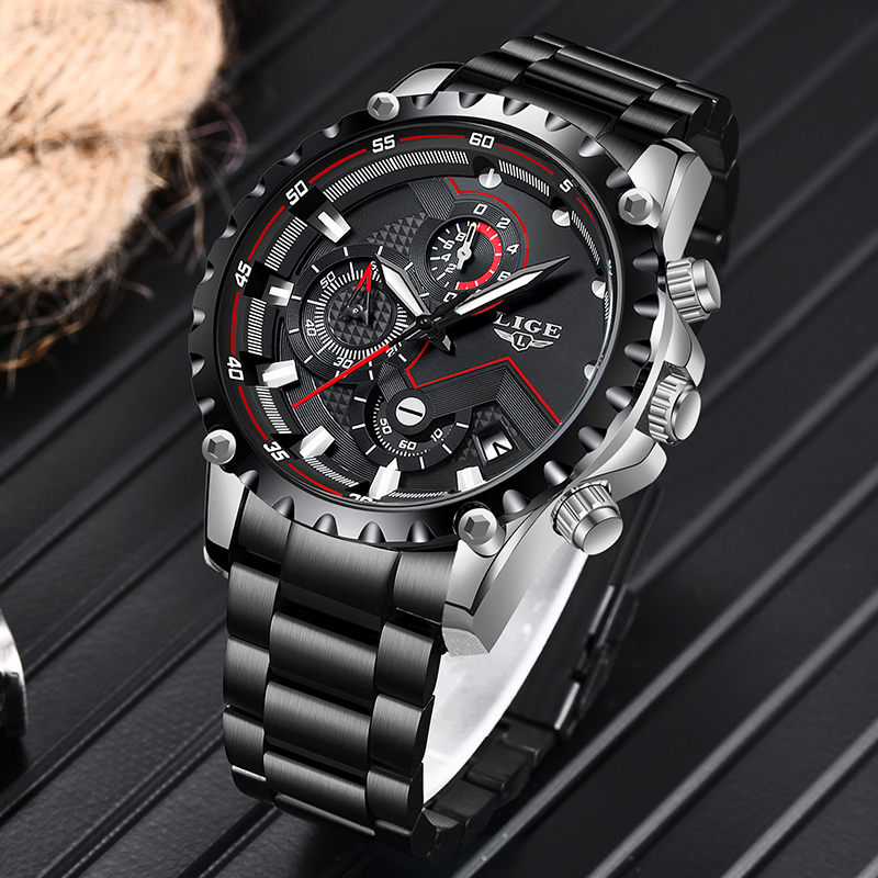 LIGE Jam Tangan Pria Bermerek  - Luxury Watch All Brands ulasan dan harga