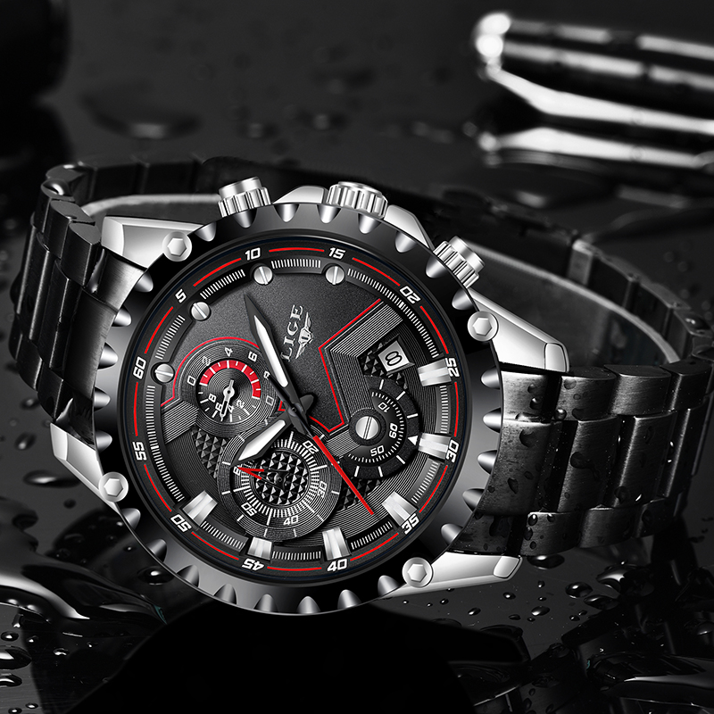 LIGE Jam Tangan Pria Bermerek  - Luxury Watch All Brands ulasan dan harga