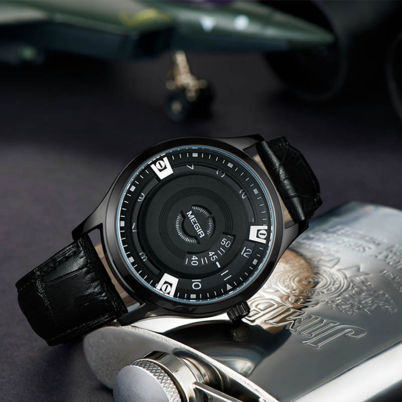 MEGIR Jam Tangan Pria Jam Tang - Luxury Watch With Leather Strap ulasan dan harga