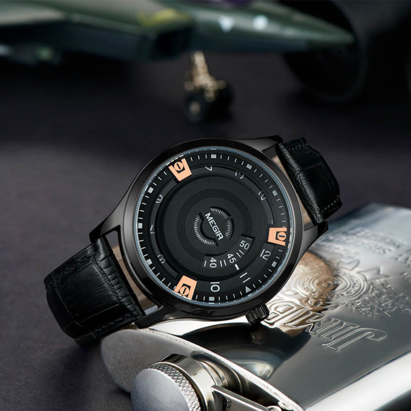 MEGIR Jam Tangan Pria Jam Tang - Luxury Watch With Leather Strap ulasan dan harga