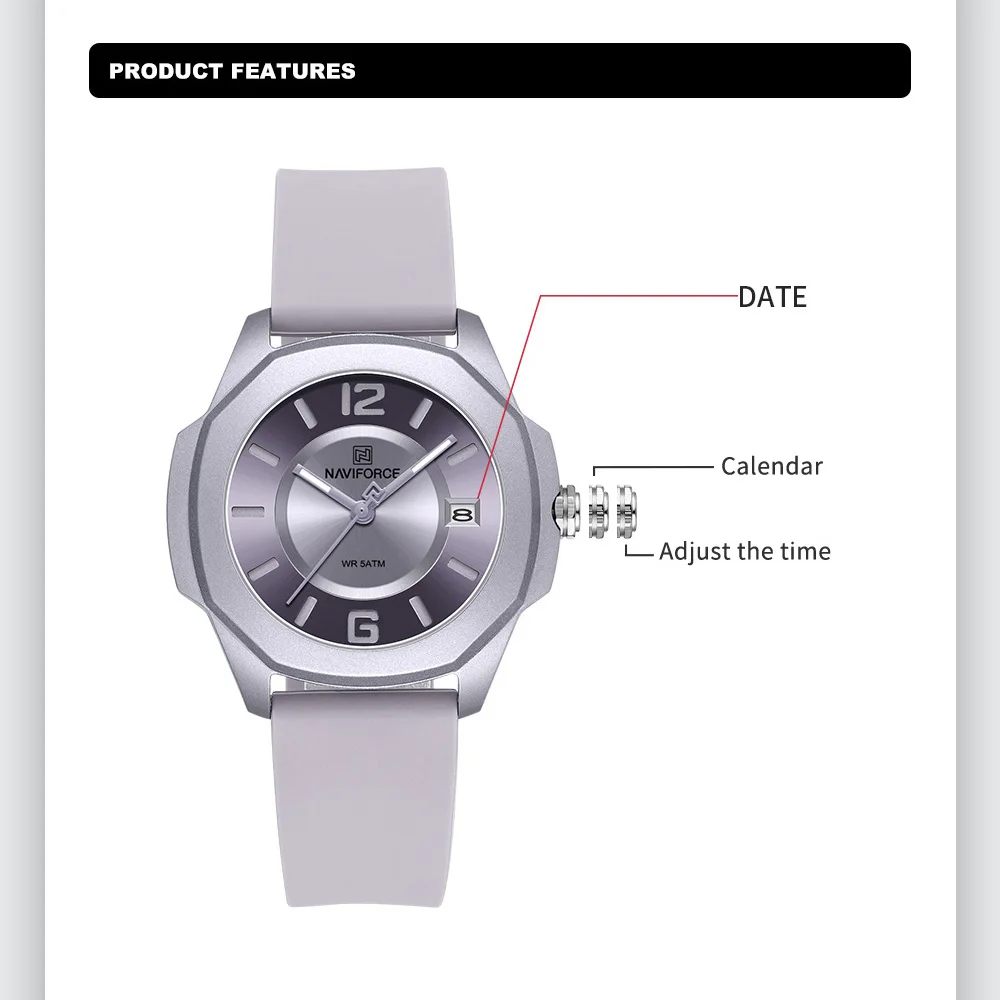 NAVIFORCE jam tangan 7107 wani - Luxury Watch Black ulasan dan harga