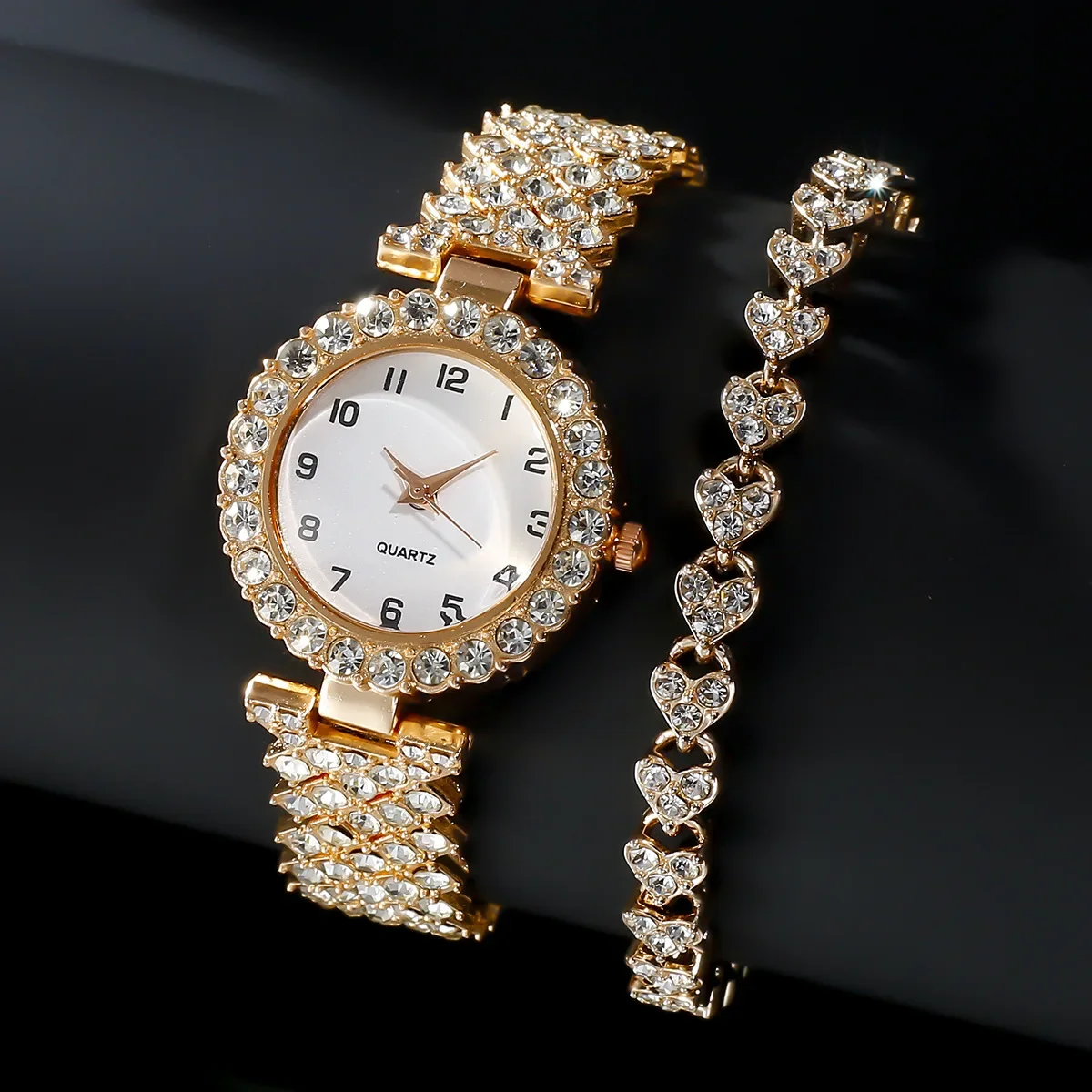 1pcs/2pcs Set Jam Tangan Wanit - Luxury Watch Female ulasan dan harga