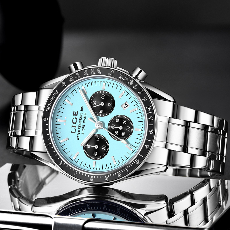 LIGE Jam Tangan Pria Baru Berm - Luxury Watch Holder For Men ulasan dan harga
