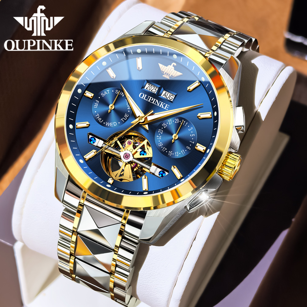 OUPINKE Jam Tangan Pria Jam Ta - Luxury Watch With Leather Strap ulasan dan harga