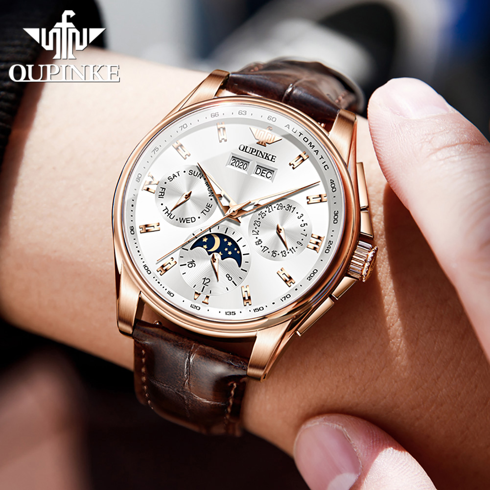 OUPINKE Jam Tangan Pria Jam Ta - Sapphire Crystal Display ulasan dan harga