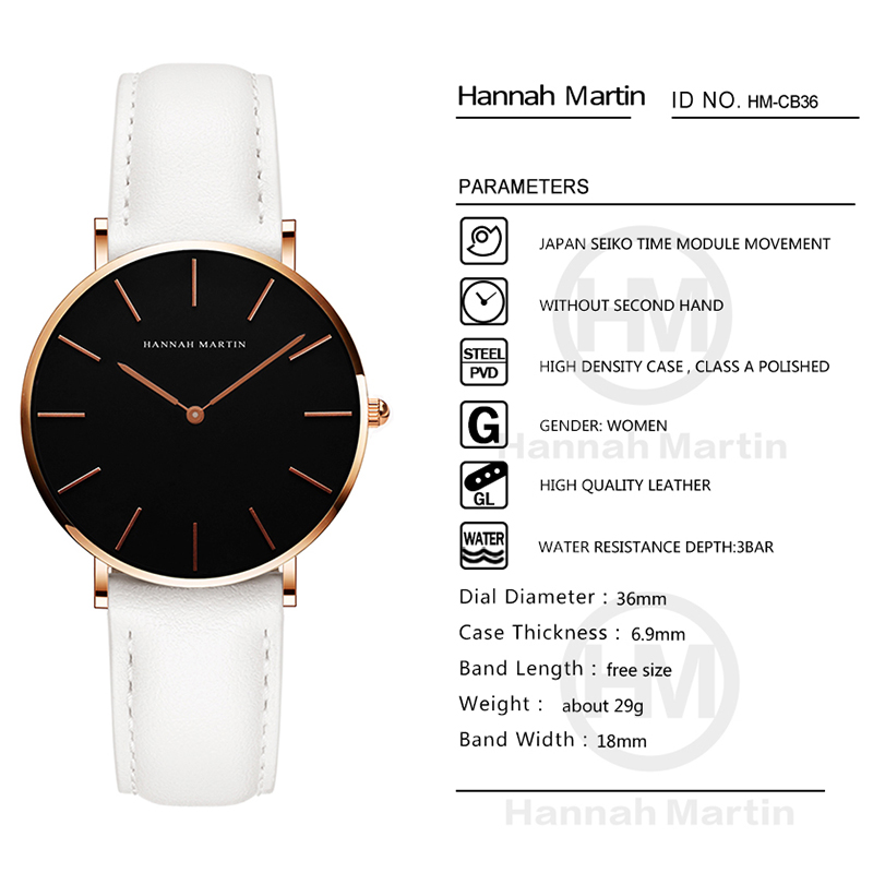Hannah Martin jam tangan Ms fe - Luxury Watch With Leather Strap ulasan dan harga